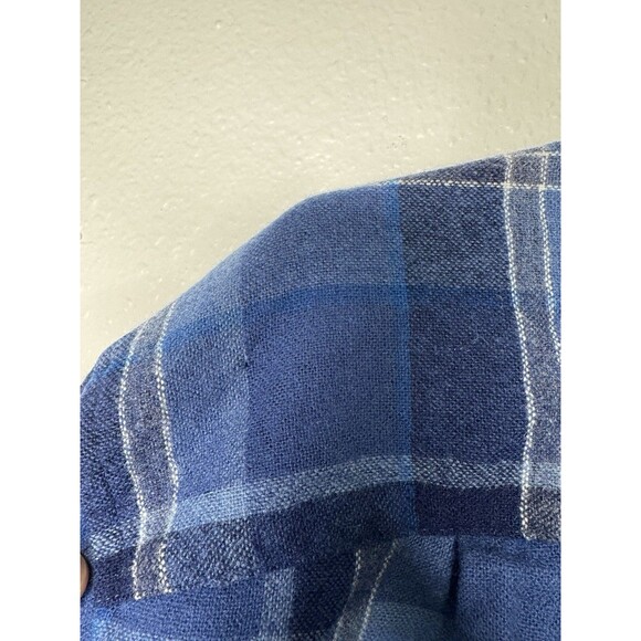 Vintage Pendleton Shirt Men's Large Pure Virgin Wool Blue Plaid USA Mexico VTG - Picture 11 of 16